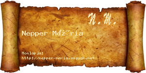 Nepper Mária névjegykártya